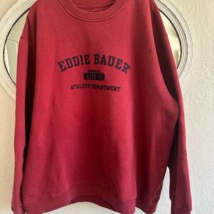 Eddie Bauer Men's Crewneck Sweater in Rich Red